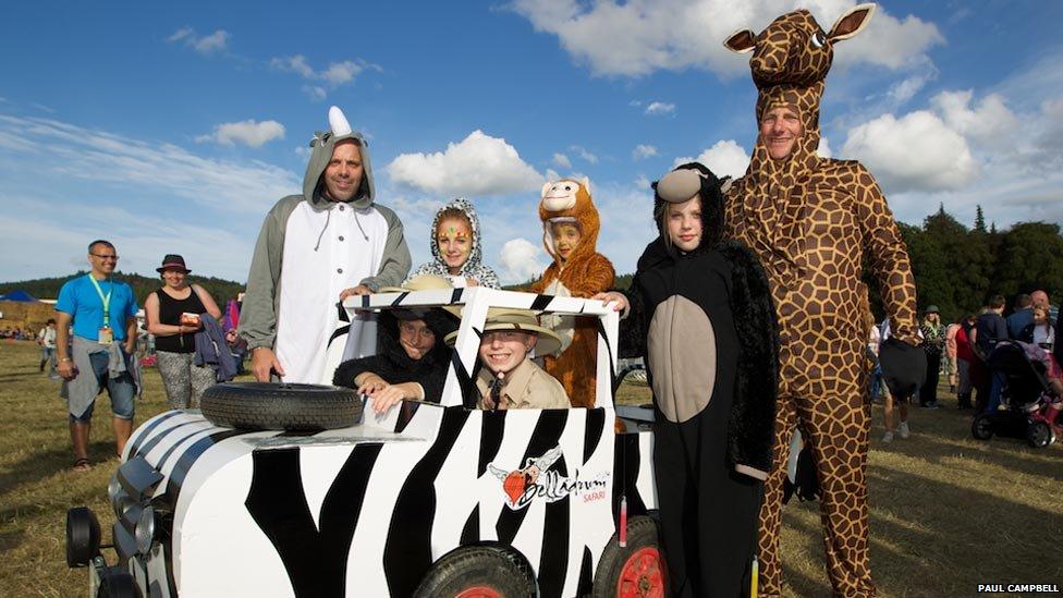 Belladrum Festival revellers in animal costumes