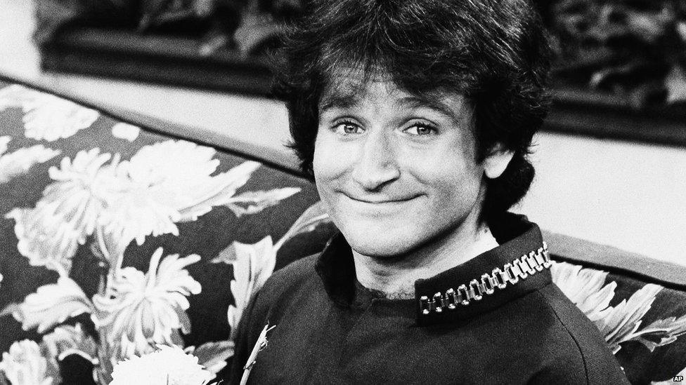 This 1978 file photo originally released by ABC shows actor Robin Williams on the set of ABCs "Mork and Mindy."