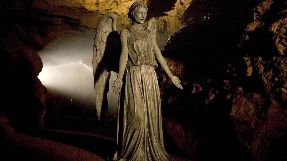 a Weeping Angel in a cave.