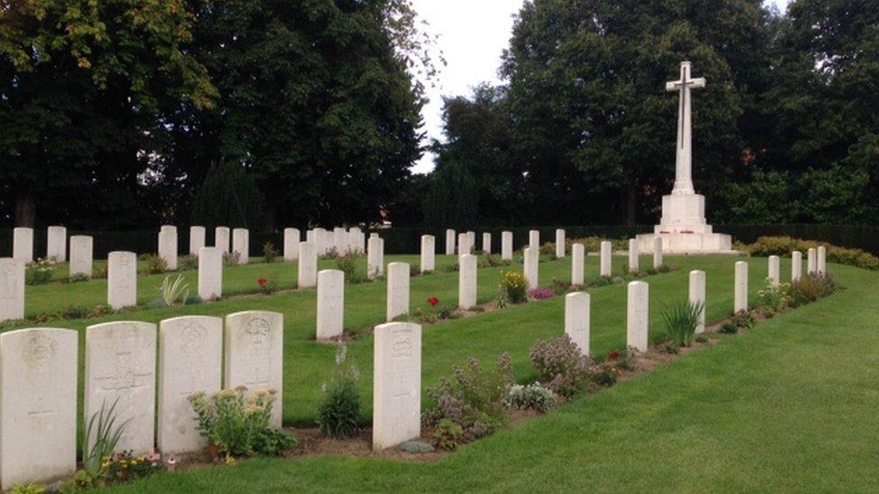 War graves at Lille ramparts cemetery in the centre of Ypres are among a number around the town