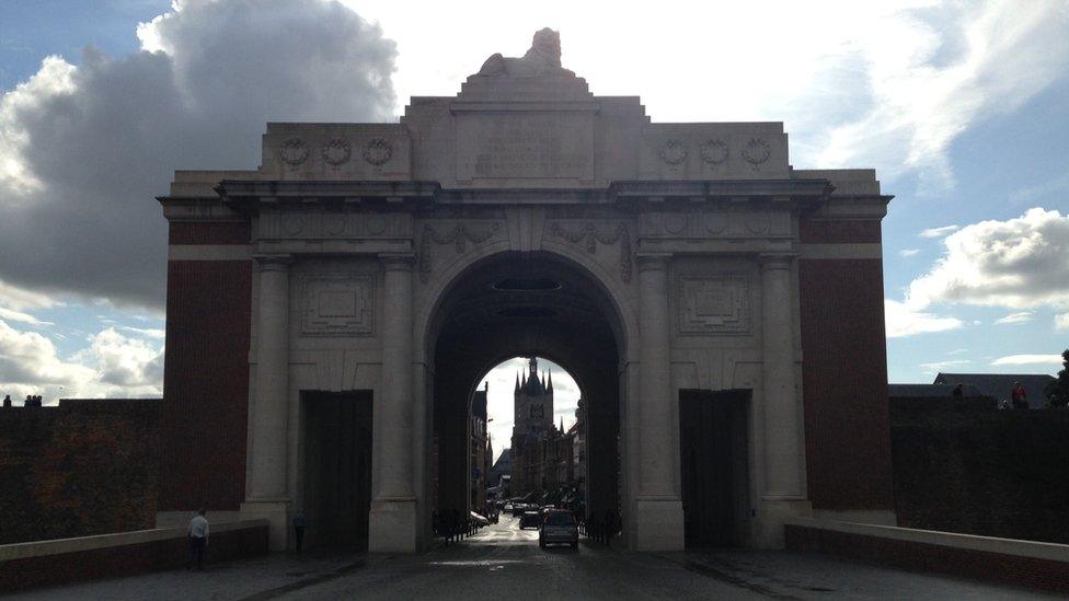 The Menin Gate where a special Last Post will be played for Welsh soldiers who died in the war on Sunday night