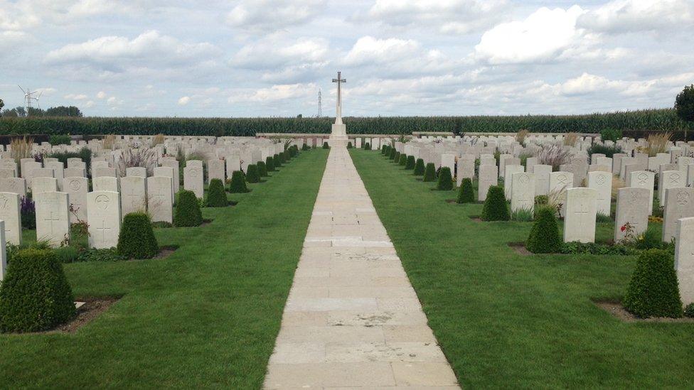 Divisional collecting post cemetery and extension near Langemark, Flanders - one of the many Commonwealth war graves sites