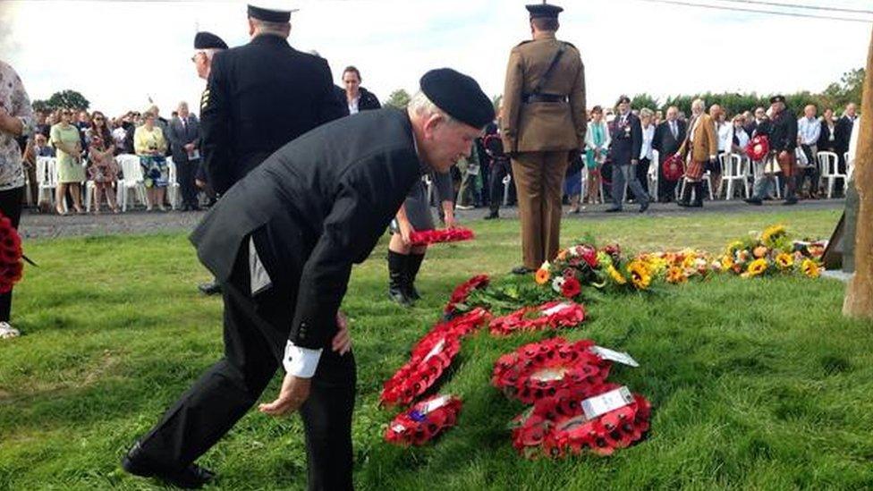 People were invited to lay wreaths after a number of service personnel had laid theirs