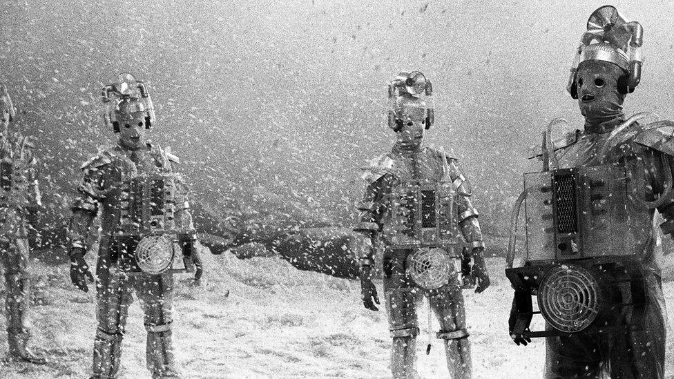 The Original Cybermen in the snow