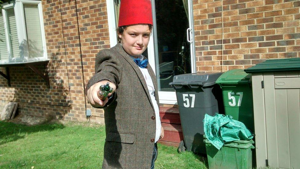 Child dressed up as Doctor Who