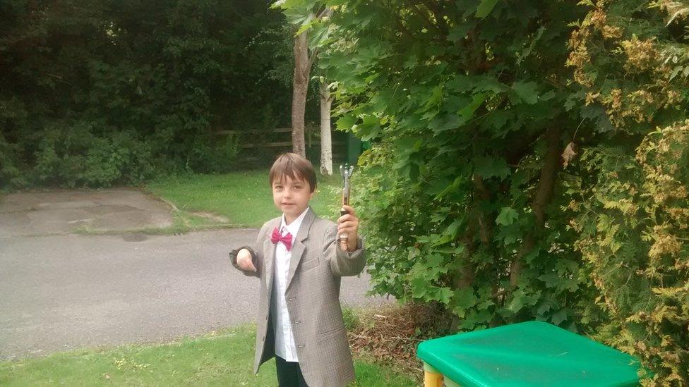 Child dressed up as Doctor Who