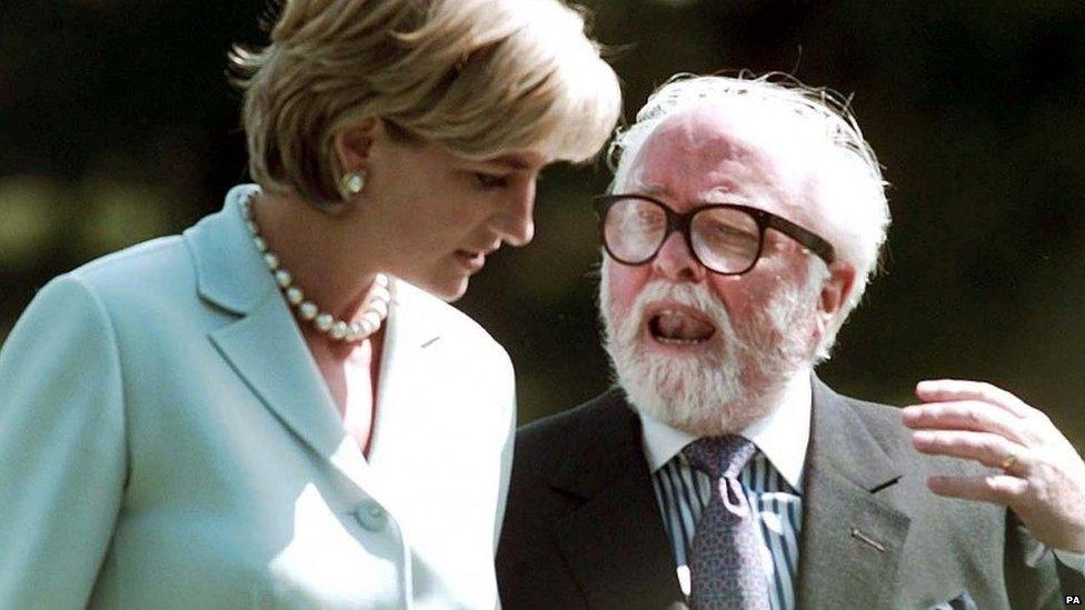 Lord Attenborough with Princess Diana