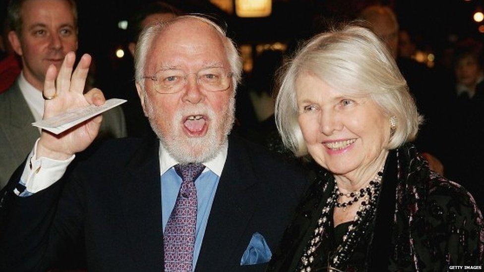 Lord Attenborough at the premiere of the Mary Poppins musical