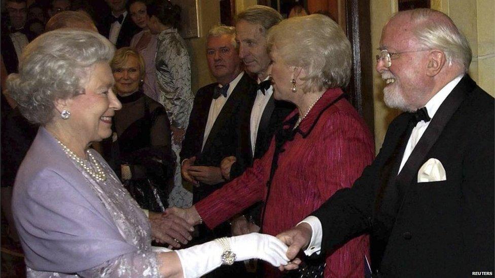 Lord Attenborough meeting the Queen