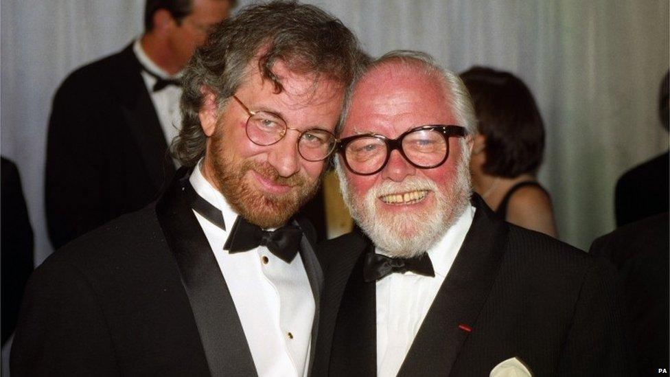 Lord Attenborough with Steven Spielberg