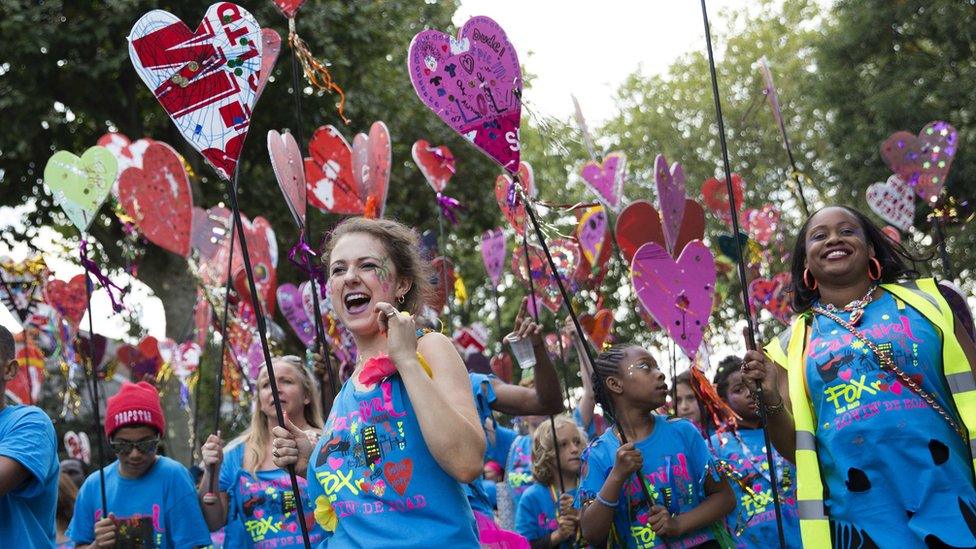 Performers at Notting Hill Carnival