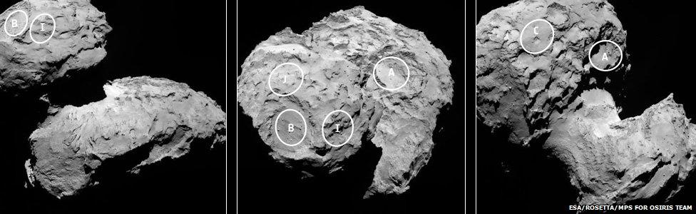 Landing sites