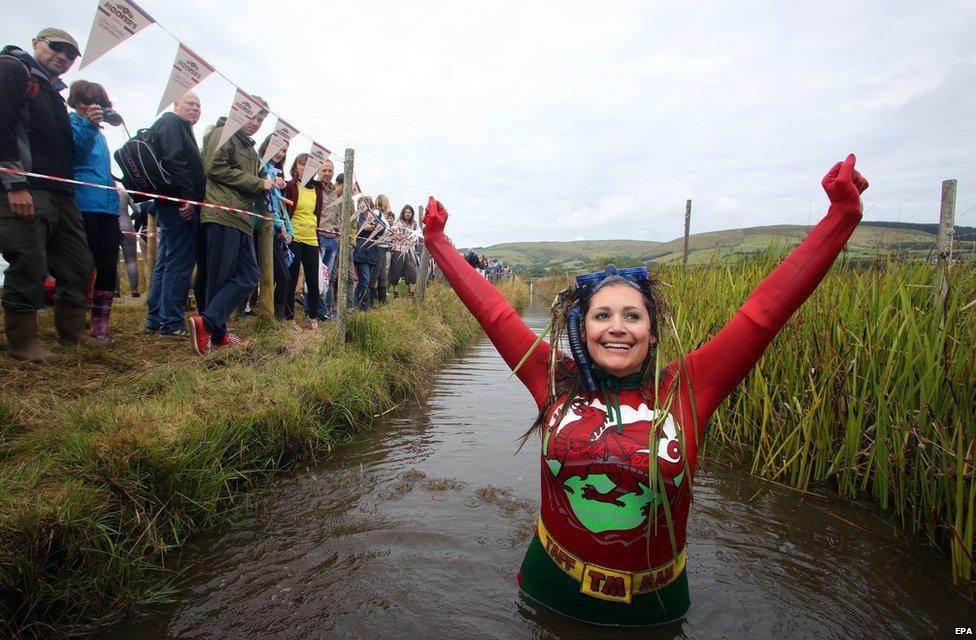 Llanwrtyd Wells bog snorkelling championships 2014 - Joanna Parker