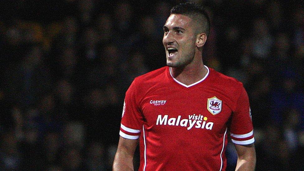 Striker Federico Macheda marked his Cardiff City competitive debut with a goal