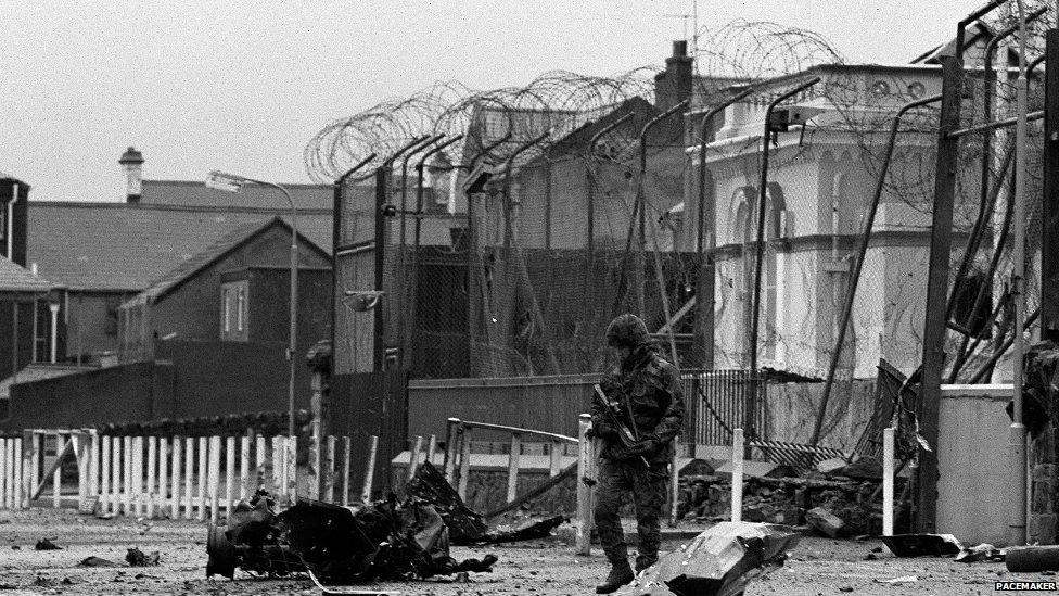 Banbridge courthouse after bomb exploded