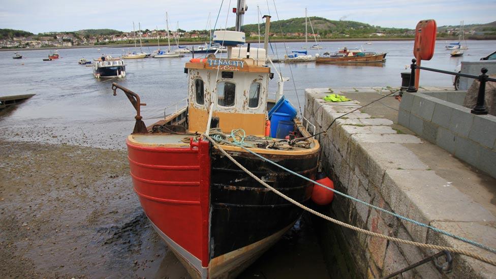 Boats in the harbour at Conwy