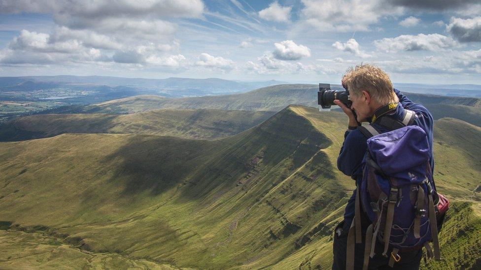 Nigel Forster photographing Pen y Fan