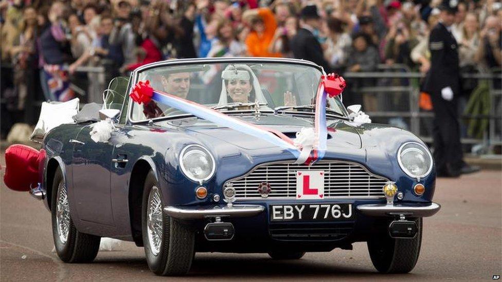 Prince William and the Duchess of Cambridge on their wedding day