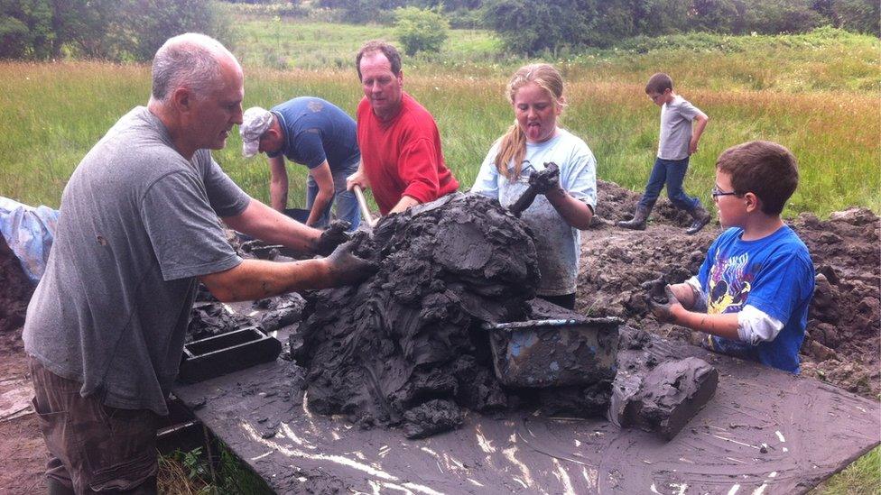 Clay used to make bricks