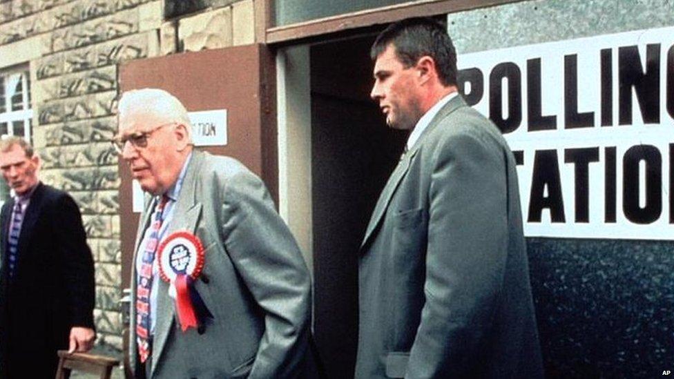 Ian Paisley was an opponent of the Good Friday Agreement. Here he is pictured leaving a polling station on the referendum for the 1998 deal