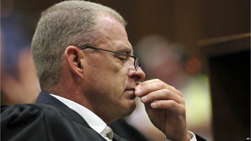 State prosecutor, Gerrie Nel listens in court in Pretoria, South Africa, 12 September 2014