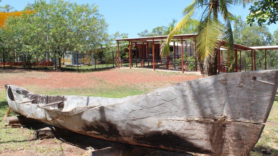 Lipa lipa (traditional canoe) at Yirrkala School