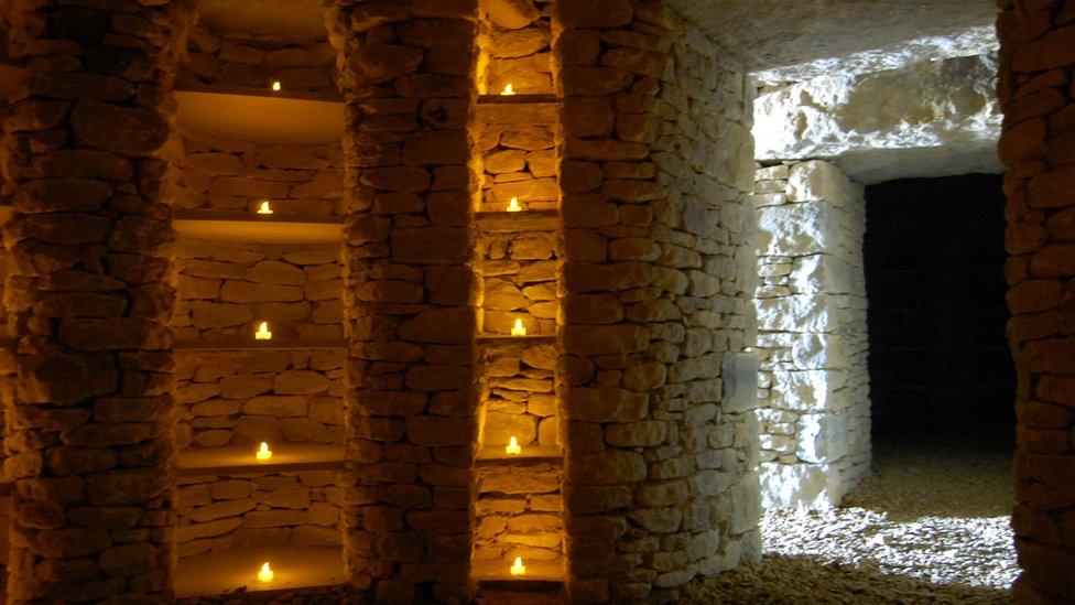 Inside the All Cannings long barrow