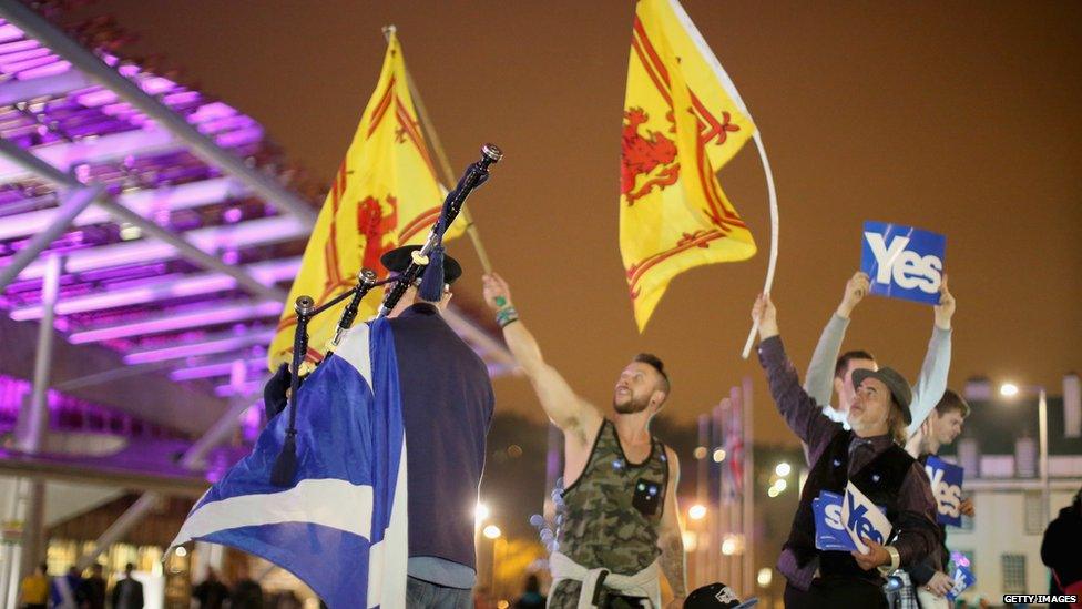 'Yes' supporters in Edinburgh