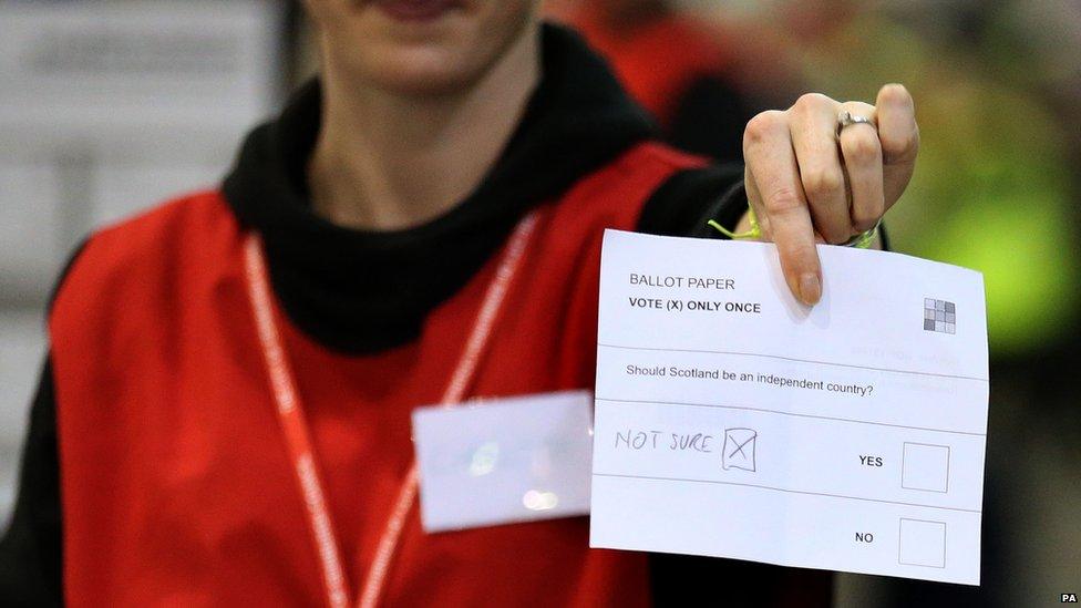 A spoiled ballot paper in Edinburgh