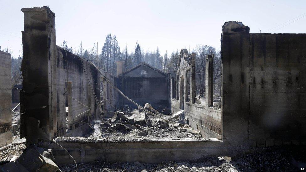 Burnt out library