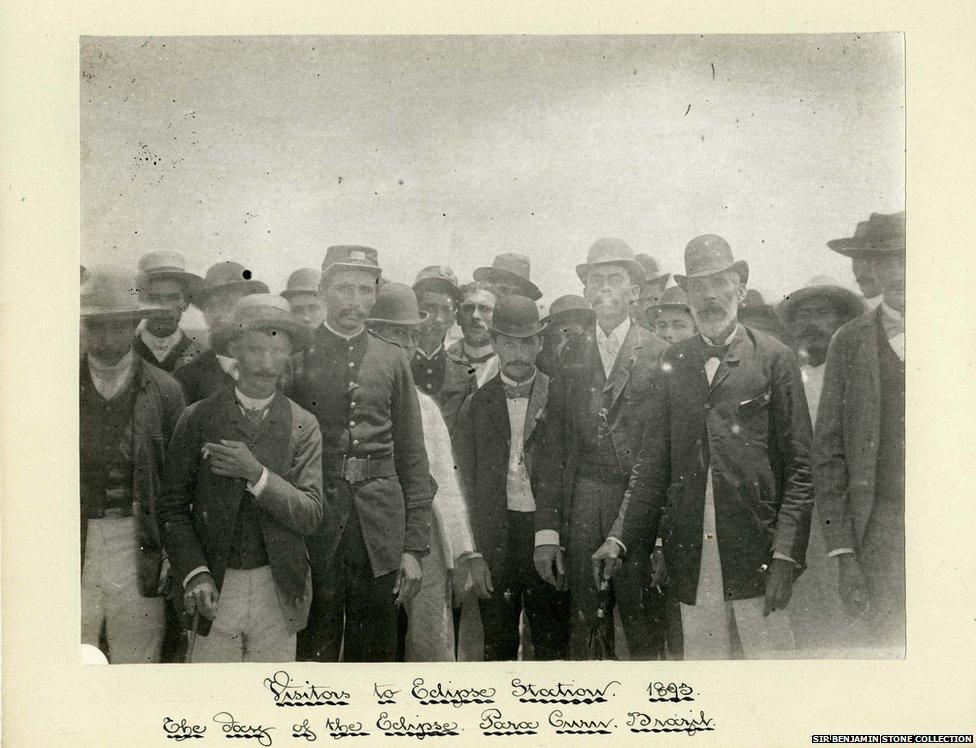 Visitors to Eclipse Station, the day of the Eclipse, Para Paracuru, Brazil in 1893