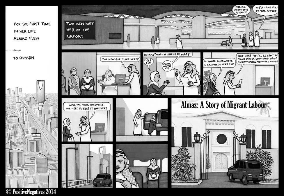 For the first time in her life, Almaz flew. The man who met her at Riyadh airport took her passport saying he would keep it safe.