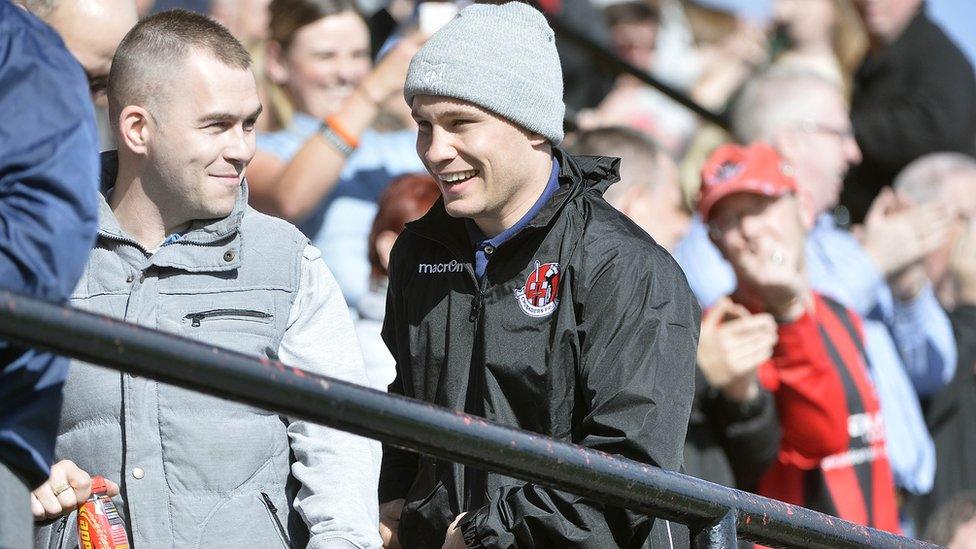 World champion boxer Carl Frampton was at Seaview to cheer on Crusaders but they lost 1-0 to champions Cliftonville