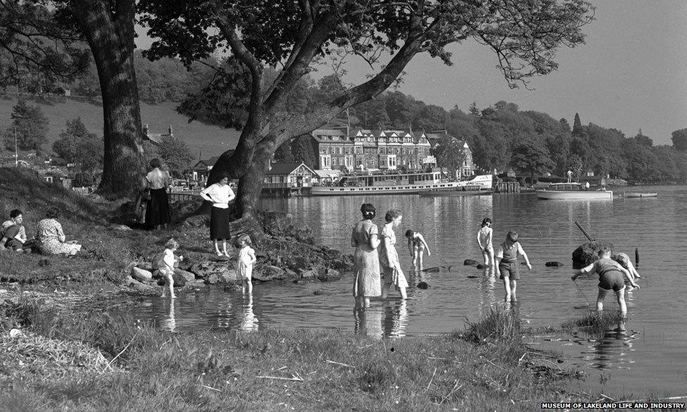 Paddling in the lake