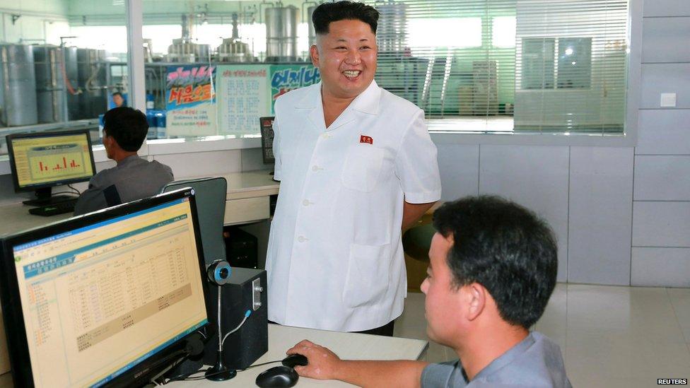 Kim Jong-un visiting a factory