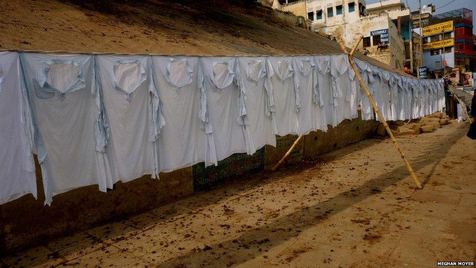 Clothes drying in Varanasi