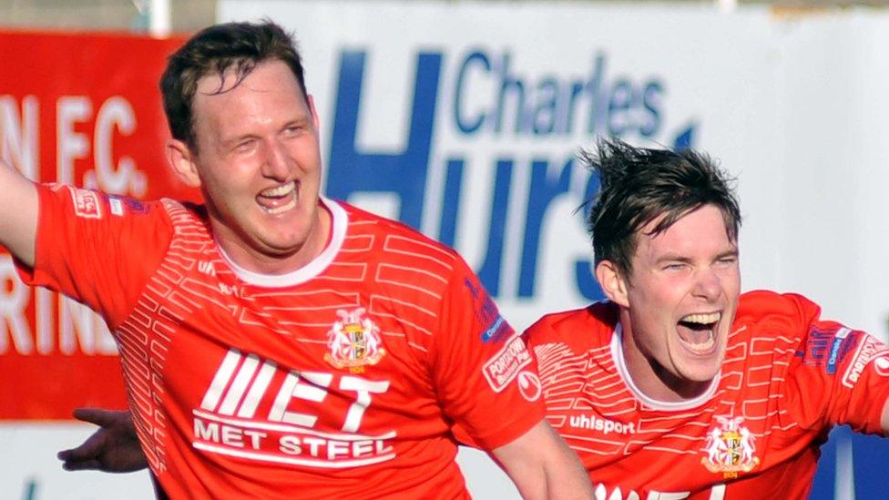 Gary Twigg and Peter McMahon scored the goals in Portadown's 2-1 home win over Ballymena United