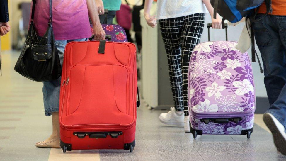 Passengers at Cardiff Airport