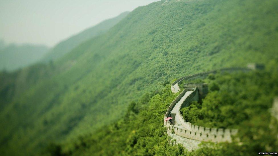 The Great Wall of China, the world's largest man-made structure which was built between 500BC and 220BC.