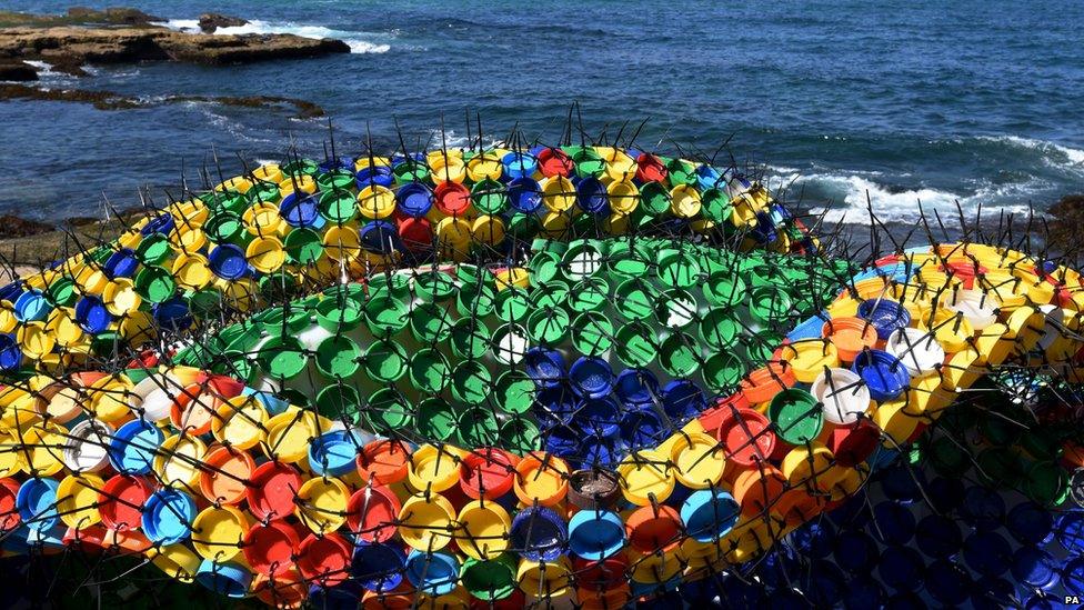 Sculpture on beach