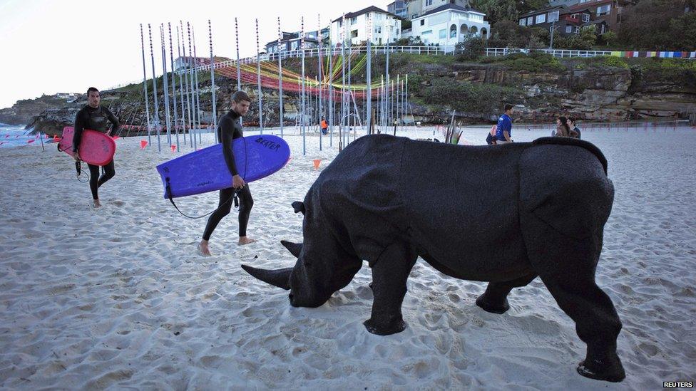Sculpture on beach
