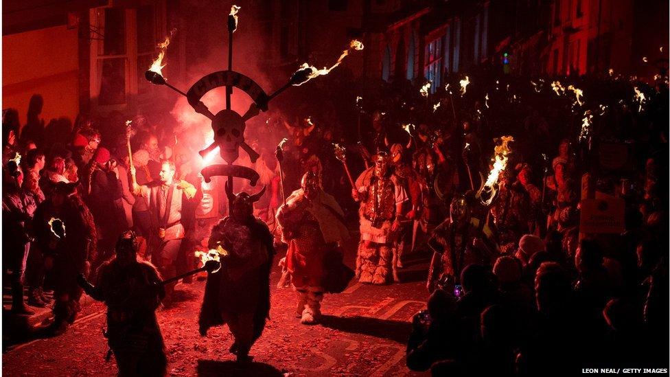 Bonfire societies procession, Sussex