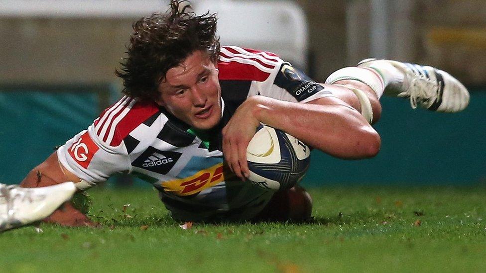 Second row Charlie Matthews scored Harlequins' first try on Sunday