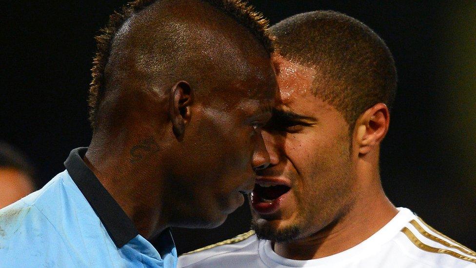 Mario Balotelli and Ashley Williams