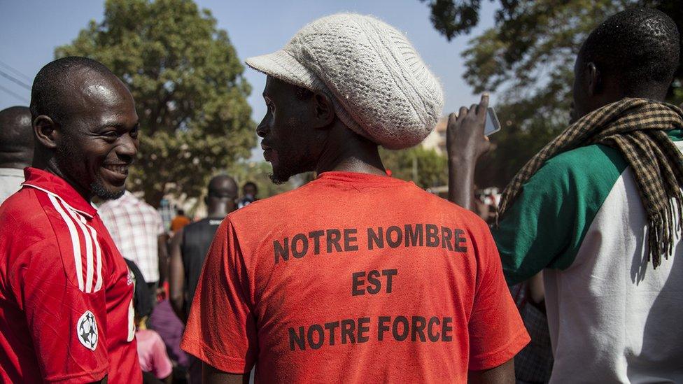 Protester in Ouagadougou (30 October 2014)