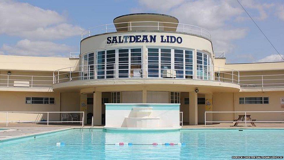 Brighton's Saltdean Lido outdoor swimming pool.