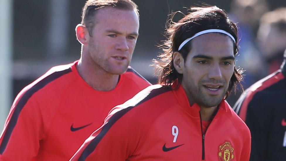 Wayne Rooney and Radamel Falcao