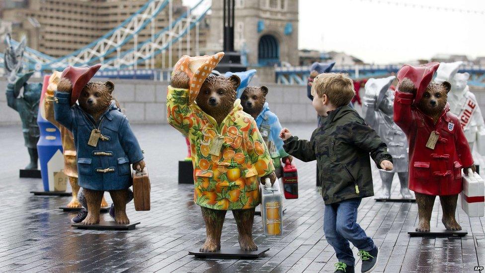 Paddington Bear statues in London