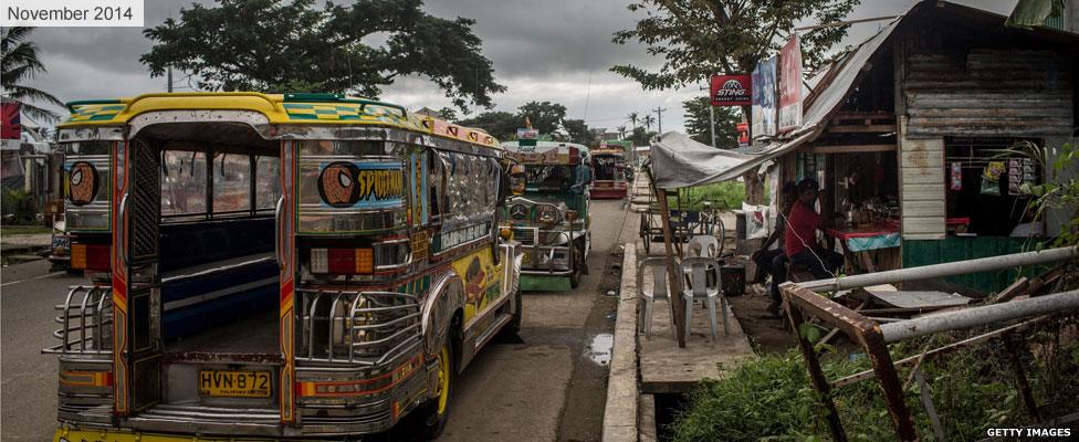 Tacloban airport road a year after Typhoon Haiyan