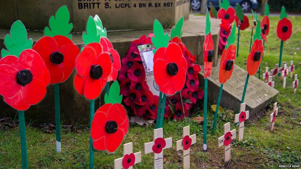 Poppies created by Five Ashes Primary School in East Sussex.